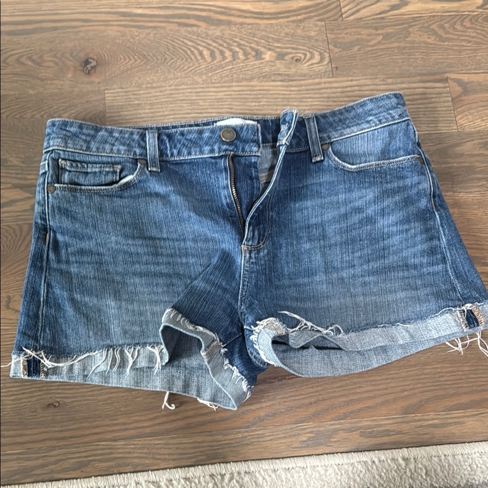 PAIGE Blue Jean Shorts Classic Cut-Off Style